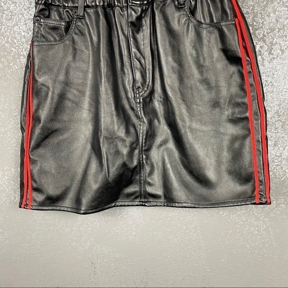 Sunset + Spring Track Stripe Faux Leather Skirt - Picture 5 of 11